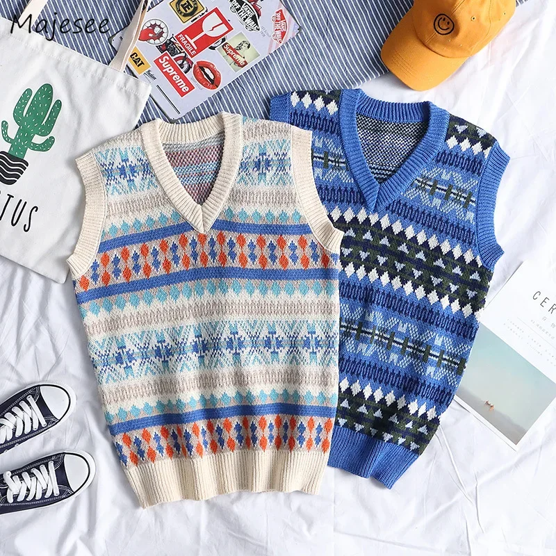 Men Sweater Vest Chinese-style Vintage Vests V-neck Contrast Color Couple Oversized Knitted Sweaters Loose Cozy Outwear
Men Sweater Vest Chinese-style Vintage Vests V-neck Contrast Color Couple Oversized Knitted Sweaters Loose Cozy Outwear