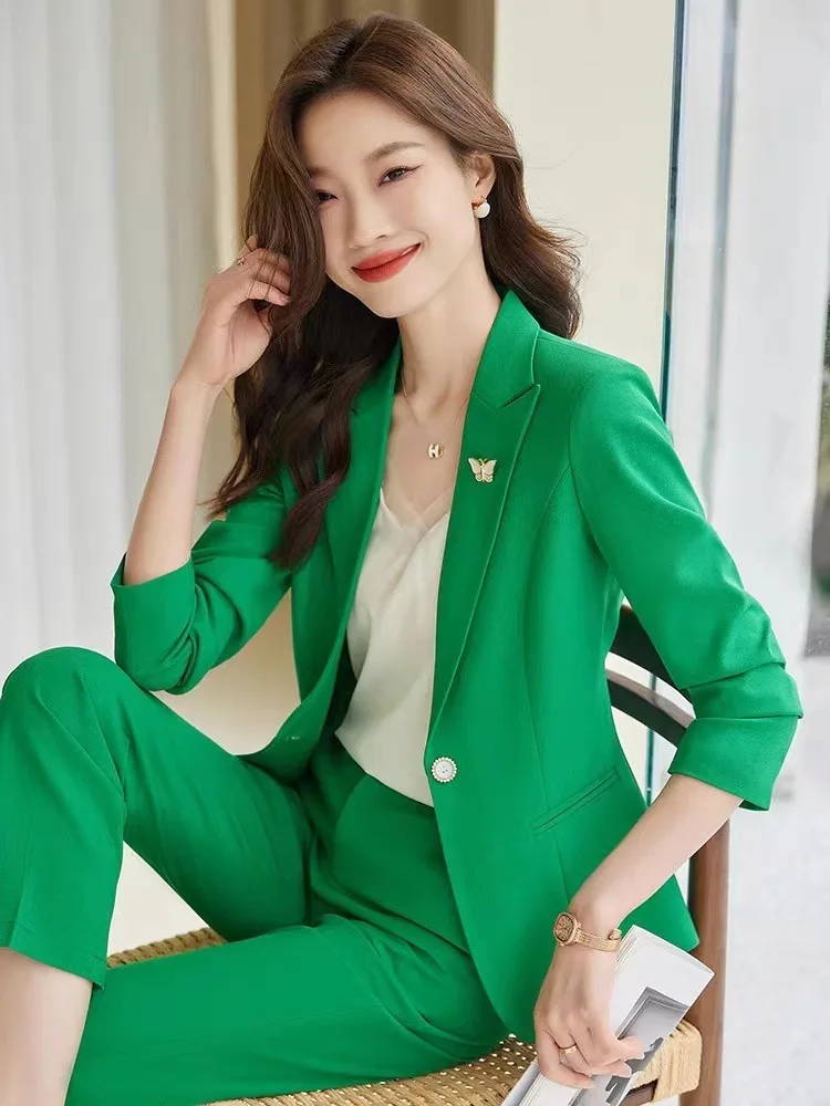 High Quality Fabric Formal Women Business Suits with Pants and Jackets Coat Ladies Professional Pantsuits Blazers Feminino
High Quality Fabric Formal Women Business Suits with Pants and Jackets Coat Ladies Professional Pantsuits Blazers Feminino