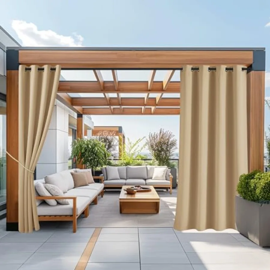 2 Panels Outdoor Curtains for Patio Waterproof 108" Long, Triple Weave Stainless Steel Silver Grommet Thermal Insulated Privacy
2 Panels Outdoor Curtains for Patio Waterproof 108" Long, Triple Weave Stainless Steel Silver Grommet Thermal Insulated Privacy