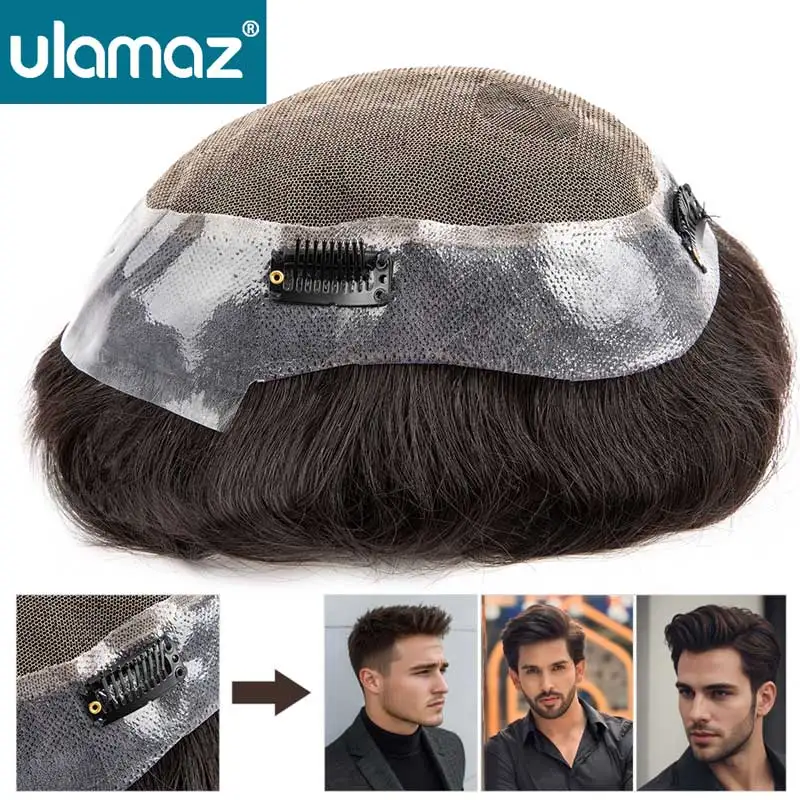 Australia Toupee Men's Wigs With Clips Natural Hair Prosthesis Man Human Hair Lace PU Male Hair Prosthesis Wig Man Hair System
Australia Toupee Men's Wigs With Clips Natural Hair Prosthesis Man Human Hair Lace PU Male Hair Prosthesis Wig Man Hair System
