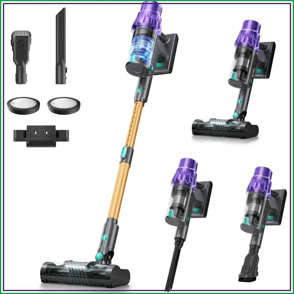 Cordless Vacuum Cleaner, 560W/50KPA/70Mins, Auto Dust Detection, LED Touch Display, Stick Vacuum for Pet Hair, Hardwood Floor, Carpet
Cordless Vacuum Cleaner, 560W/50KPA/70Mins, Auto Dust Detection, LED Touch Display, Stick Vacuum for Pet Hair, Hardwood Floor, Carpet