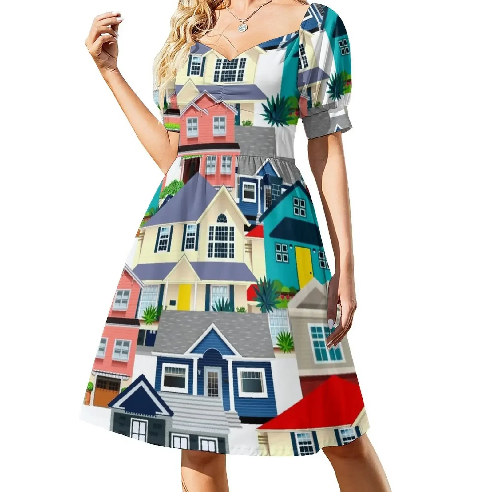 Houses Print Short-Sleeved Dress beach dress dresses for women Bridesmaid dress woman
Houses Print Short-Sleeved Dress beach dress dresses for women Bridesmaid dress woman