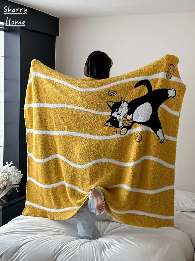 Плюшевый плед с животным принтом, накидка на офисный диван, декоративный плед с полосатым узором для гостиной
Плюшевый плед с животным принтом, накидка на офисный диван, декоративный плед с полосатым узором для гостиной