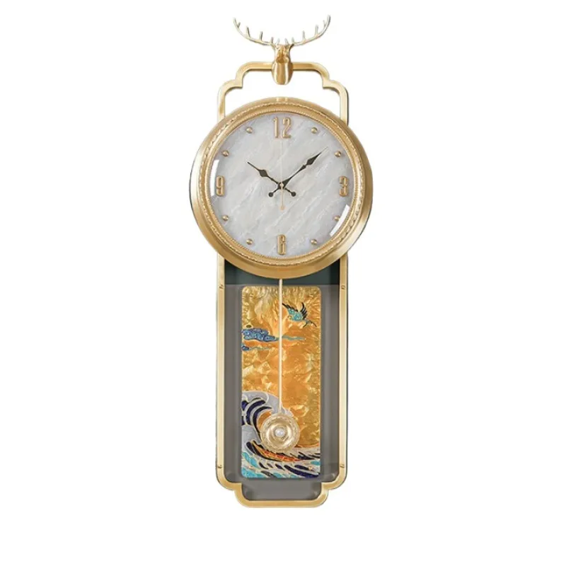 High-end atmospheric new Chinese-style home living room wall-mounted European clock
High-end atmospheric new Chinese-style home living room wall-mounted European clock