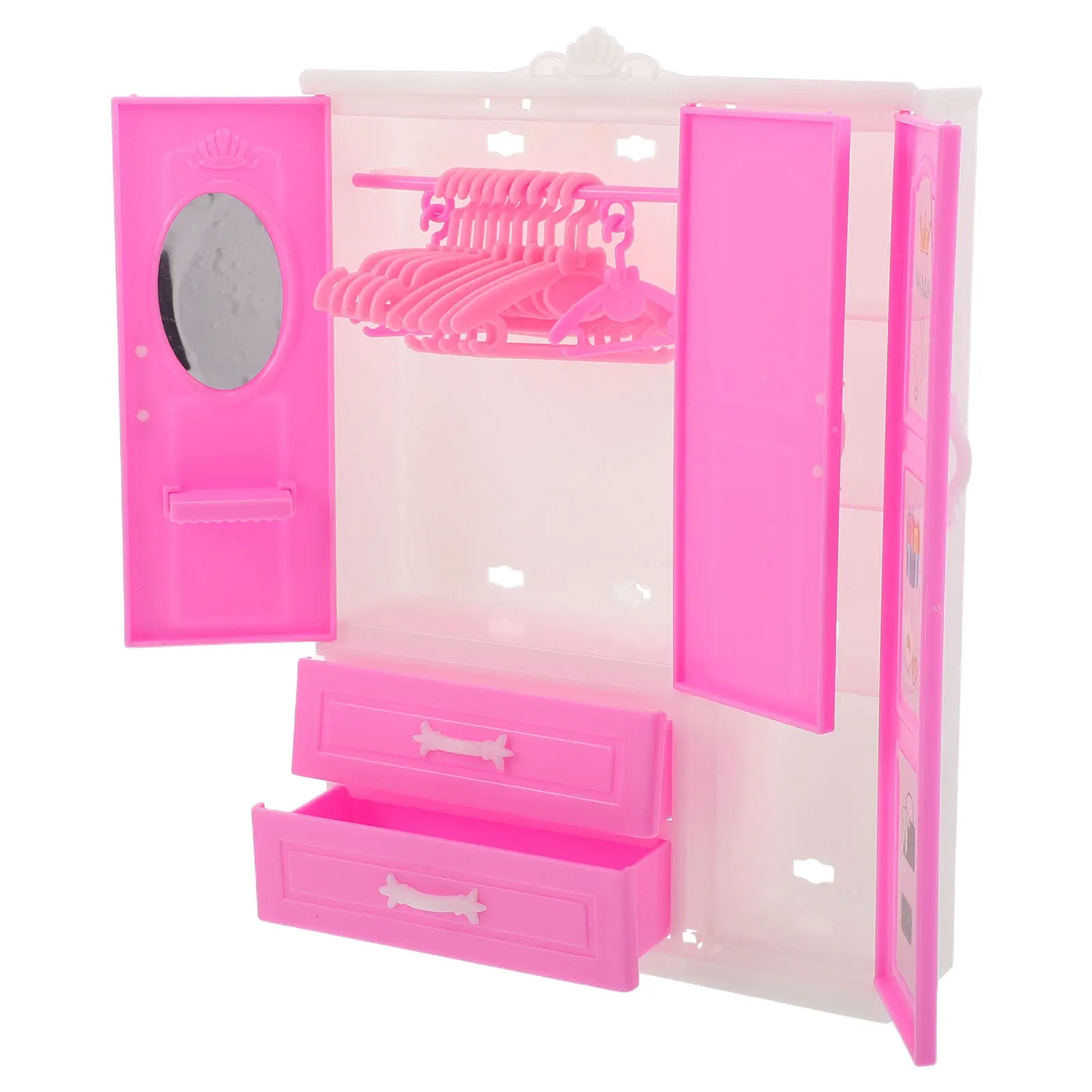 1Set Dollhouse Open Wardrobe Closet Organizer with Hangers Miniature Bedroom Furniture Accessory for Dollhouse Bedroom Playset
1Set Dollhouse Open Wardrobe Closet Organizer with Hangers Miniature Bedroom Furniture Accessory for Dollhouse Bedroom Playset