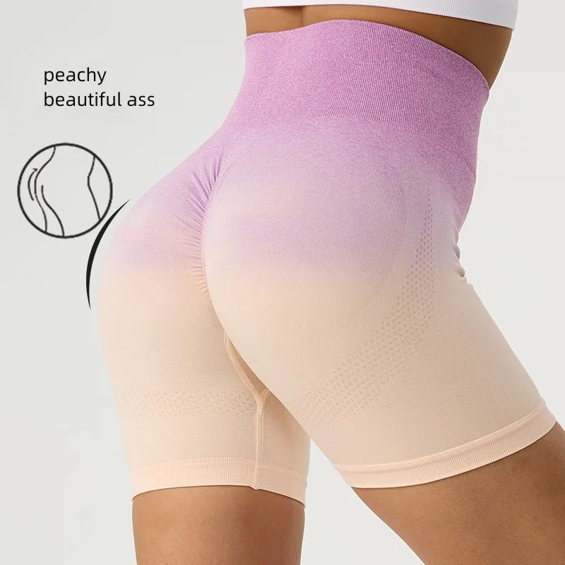 Women's Gym Tummy Hip Gradient High Waisted Hip Lifting Running Tight Sports Peach Yoga Shorts
Women's Gym Tummy Hip Gradient High Waisted Hip Lifting Running Tight Sports Peach Yoga Shorts