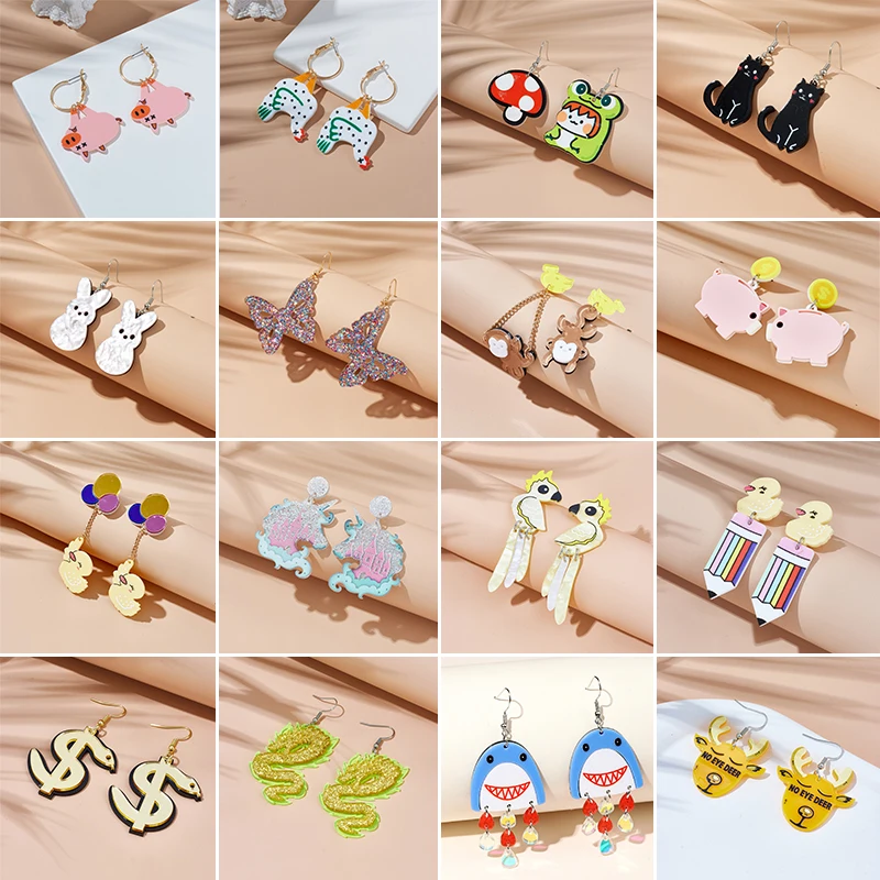Cute Acrylic Animal Pendant Earrings Hip Hop Rabbit Pig Shark Fish Dragon Frog Cat Fashion Trend Party Jewelry Gifts
Cute Acrylic Animal Pendant Earrings Hip Hop Rabbit Pig Shark Fish Dragon Frog Cat Fashion Trend Party Jewelry Gifts