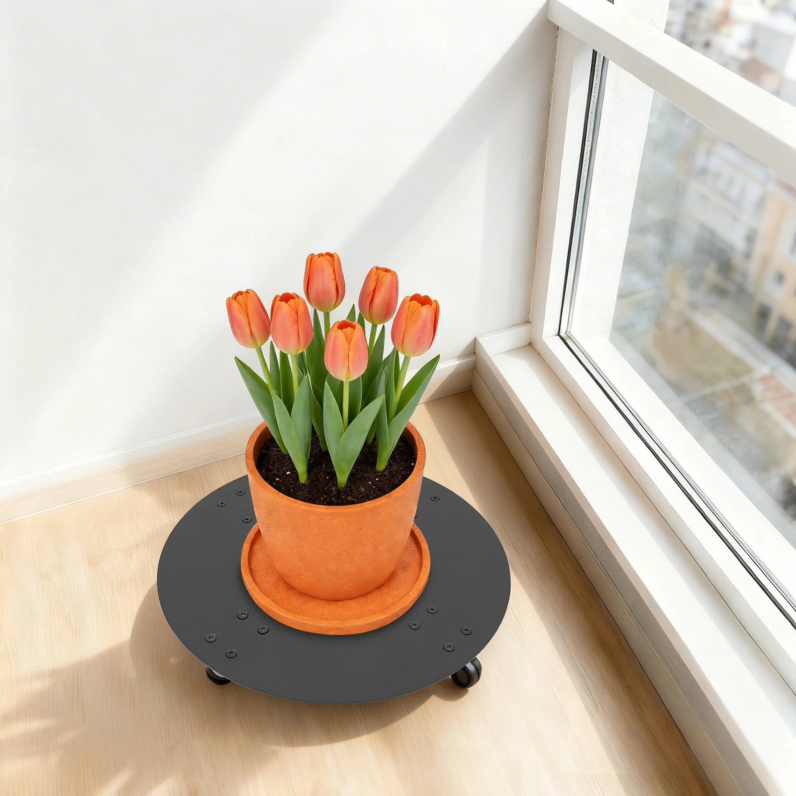 18in Round Plant Stand 4 Universal Wheels Round Furniture Cart Homes Gardens with Premium Screws
18in Round Plant Stand 4 Universal Wheels Round Furniture Cart Homes Gardens with Premium Screws