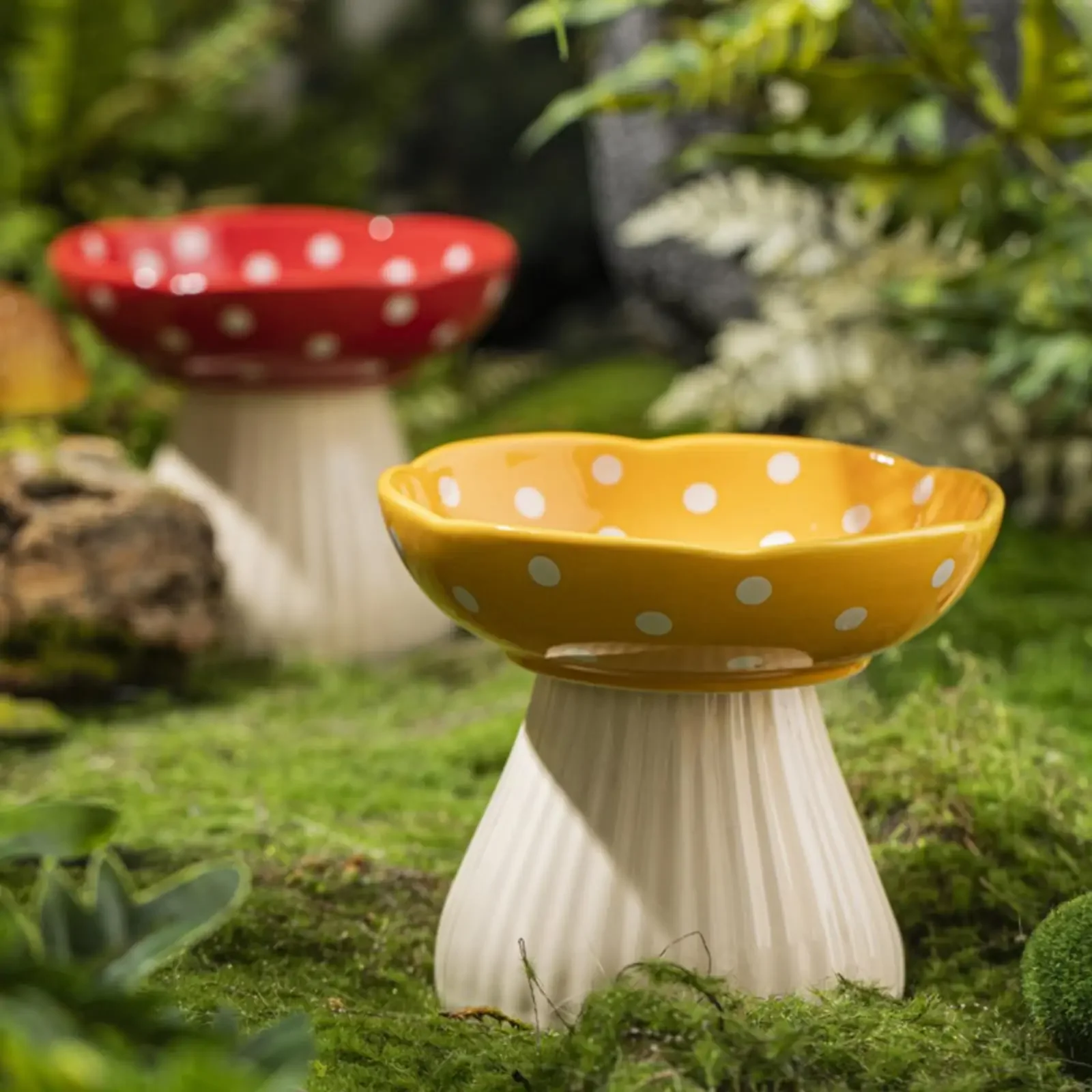 6 Inch Mushroom Cat Bowl Ceramic Elevated Shelf, Beard Friendly Raised Cat Food Bowl for Food & Water for Flat Inclined Cat Plat
6 Inch Mushroom Cat Bowl Ceramic Elevated Shelf, Beard Friendly Raised Cat Food Bowl for Food & Water for Flat Inclined Cat Plat
