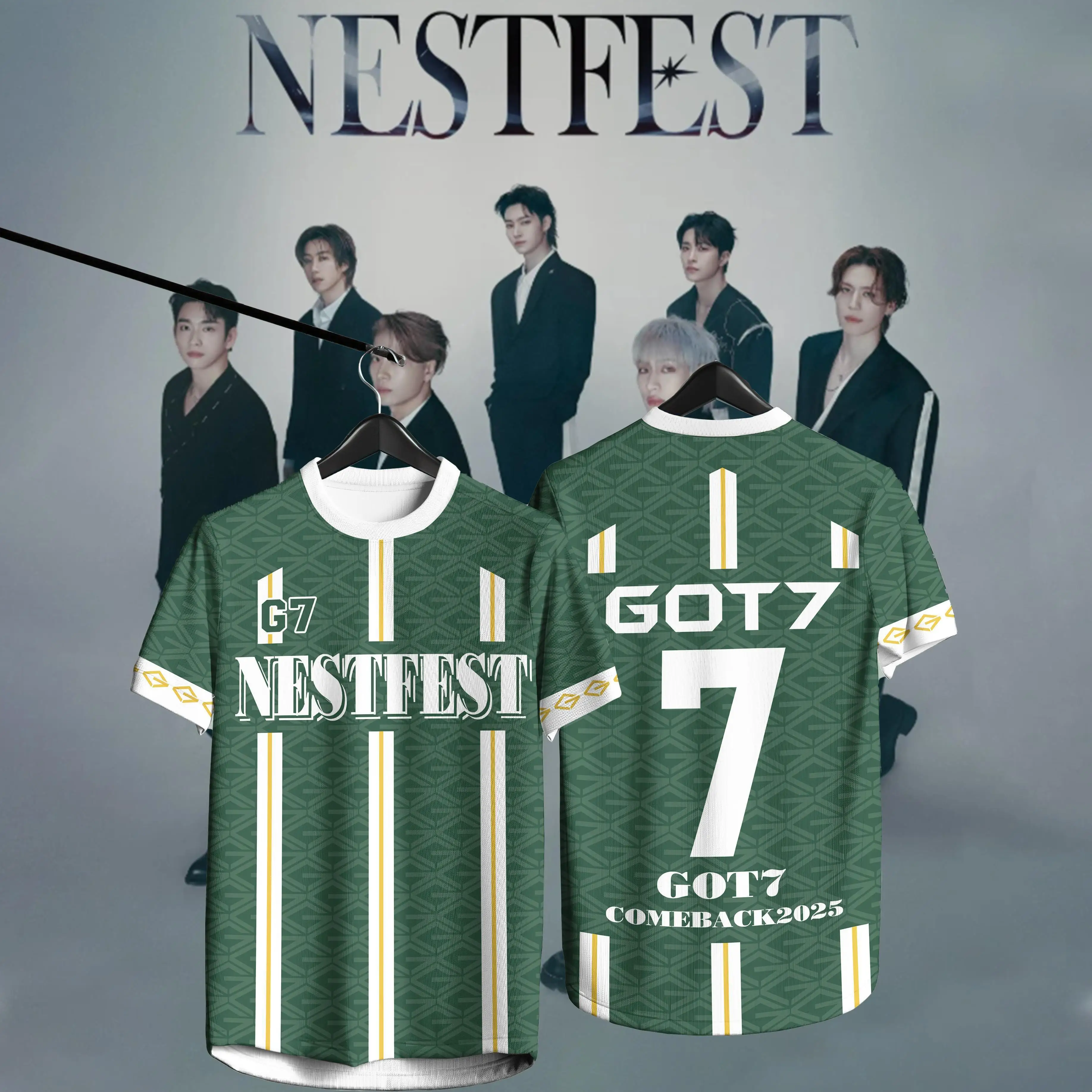 Корейская группа для мальчиков GOT7, летняя мужская футболка, дышащая теннисная футболка, впитывающая пот, фитнес, мужская одежда, топы
Корейская группа для мальчиков GOT7, летняя мужская футболка, дышащая теннисная футболка, впитывающая пот, фитнес, мужская одежда, топы