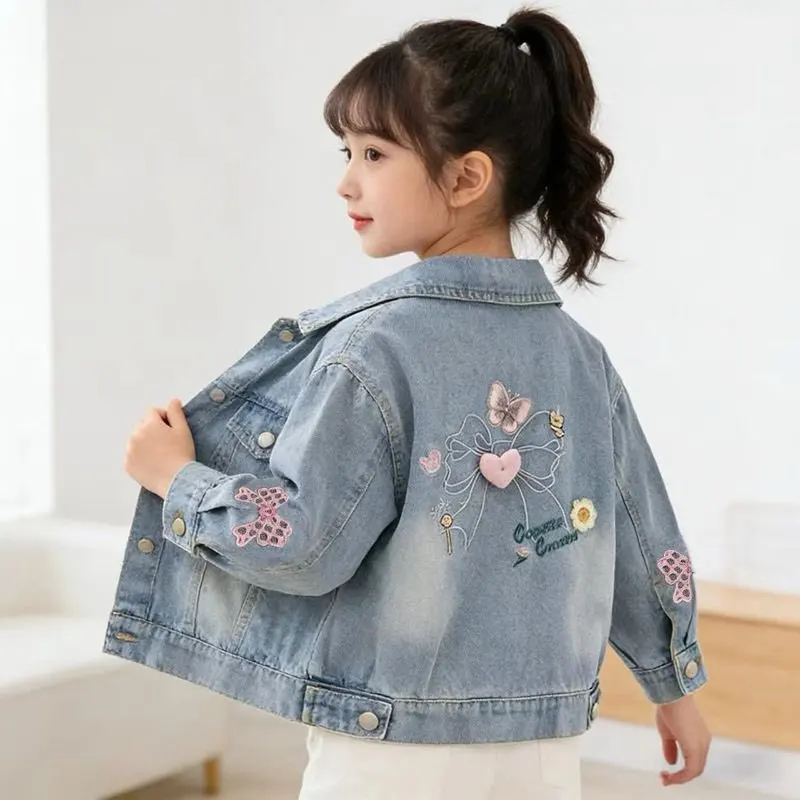 Girls Denim Jacket Spring Autumn New Style Children's Embroidered Butterfly Jacket Retro Top for Kids
Girls Denim Jacket Spring Autumn New Style Children's Embroidered Butterfly Jacket Retro Top for Kids