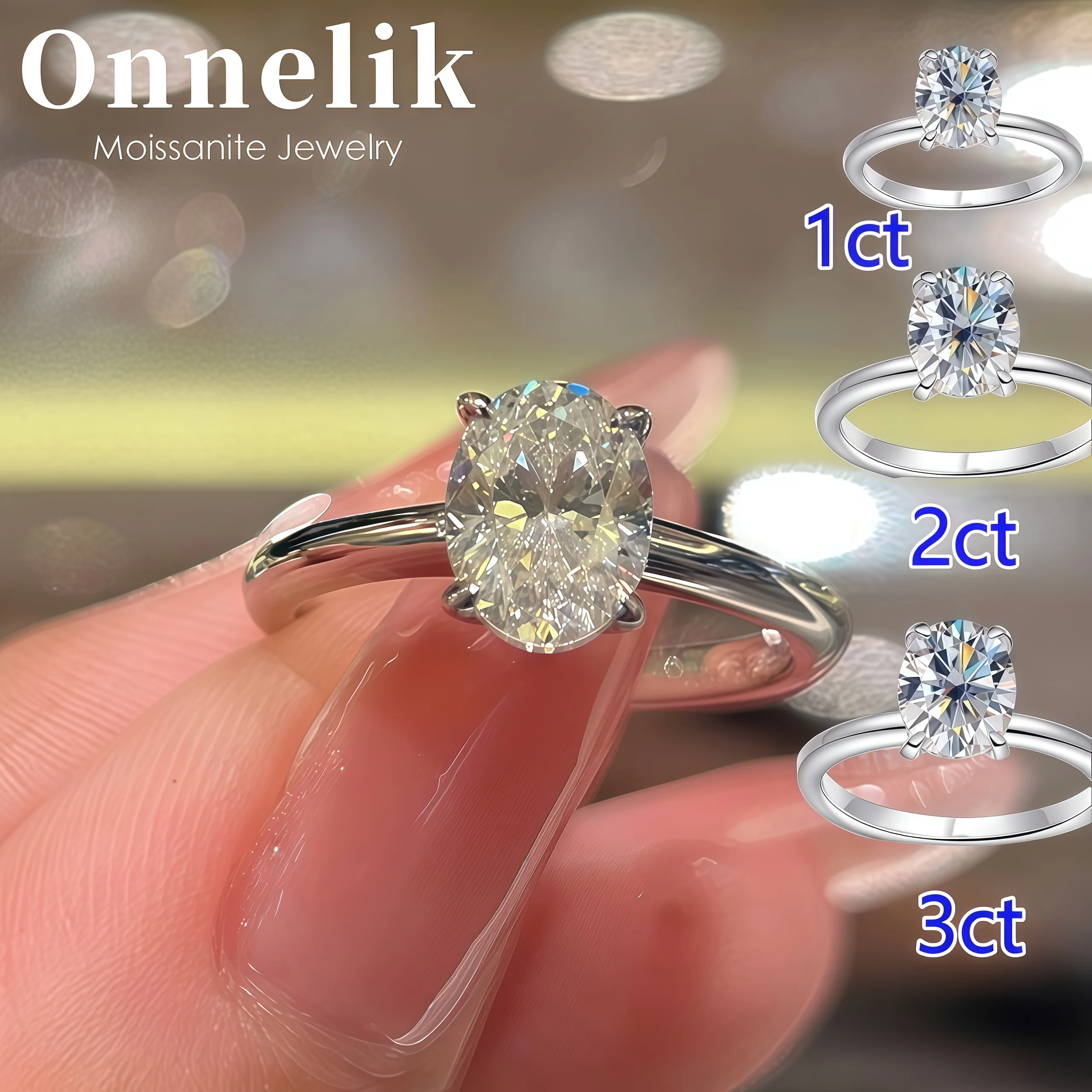 Роскошное кольцо Onnelik с овальным муассанитом 1/2/3 карата для женщин, серебро S925 с покрытием из белого золота 18 карат, свадебное ювелирное украшение с бриллиантами
Роскошное кольцо Onnelik с овальным муассанитом 1/2/3 карата для женщин, серебро S925 с покрытием из белого золота 18 карат, свадебное ювелирное украшение с бриллиантами