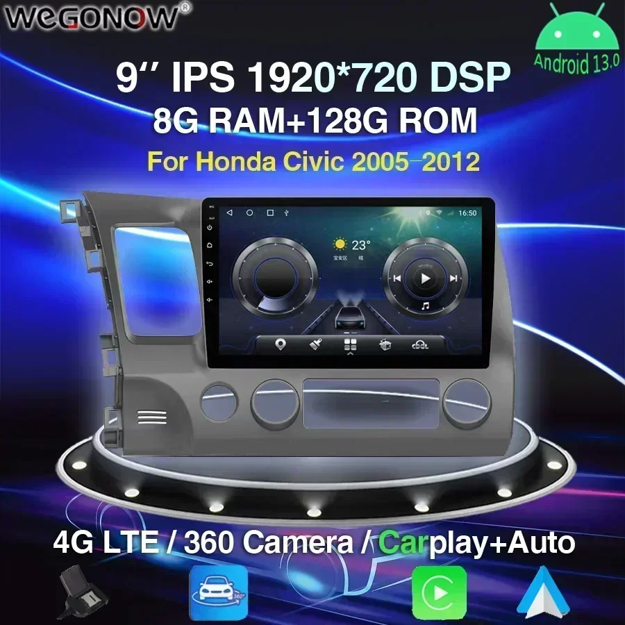 360 Panoramic Camera 8GB+256GB 8Core Android 13.0 Car DVD Player GPS Map WIFI Bluetooth 5.0 RDS Radio For Honda Civic 2005-2012
360 Panoramic Camera 8GB+256GB 8Core Android 13.0 Car DVD Player GPS Map WIFI Bluetooth 5.0 RDS Radio For Honda Civic 2005-2012