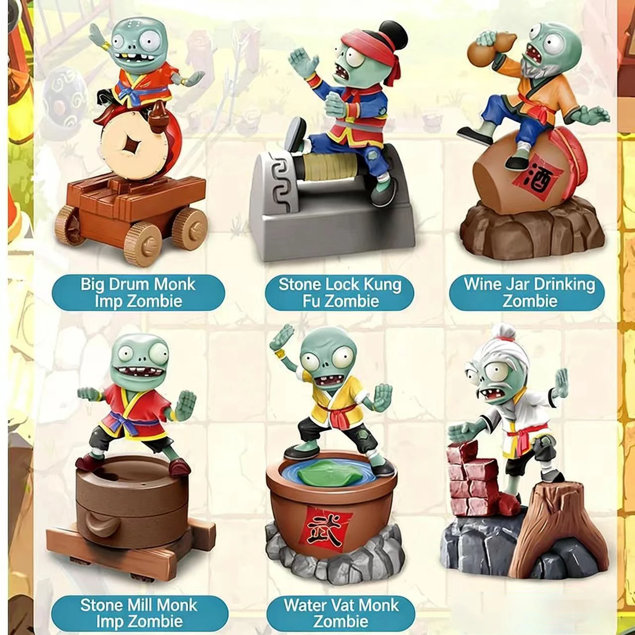 New characters in Plants vs. Zombies: Graphite Monk Kid Zombie, Water Tank Monk Zombie, Drunken Zombie, Children's Toy Zombie
New characters in Plants vs. Zombies: Graphite Monk Kid Zombie, Water Tank Monk Zombie, Drunken Zombie, Children's Toy Zombie