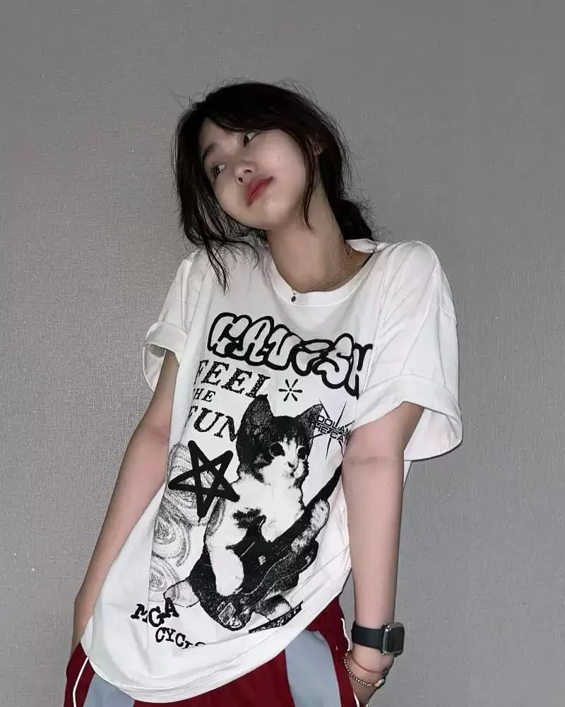 Yudi Jin ort Sve круглая футболка с принтом Ne, спортивный топ, удобный хлопок, весна 2023, модный тренд 
Yudi Jin ort Sve круглая футболка с принтом Ne, спортивный топ, удобный хлопок, весна 2023, модный тренд