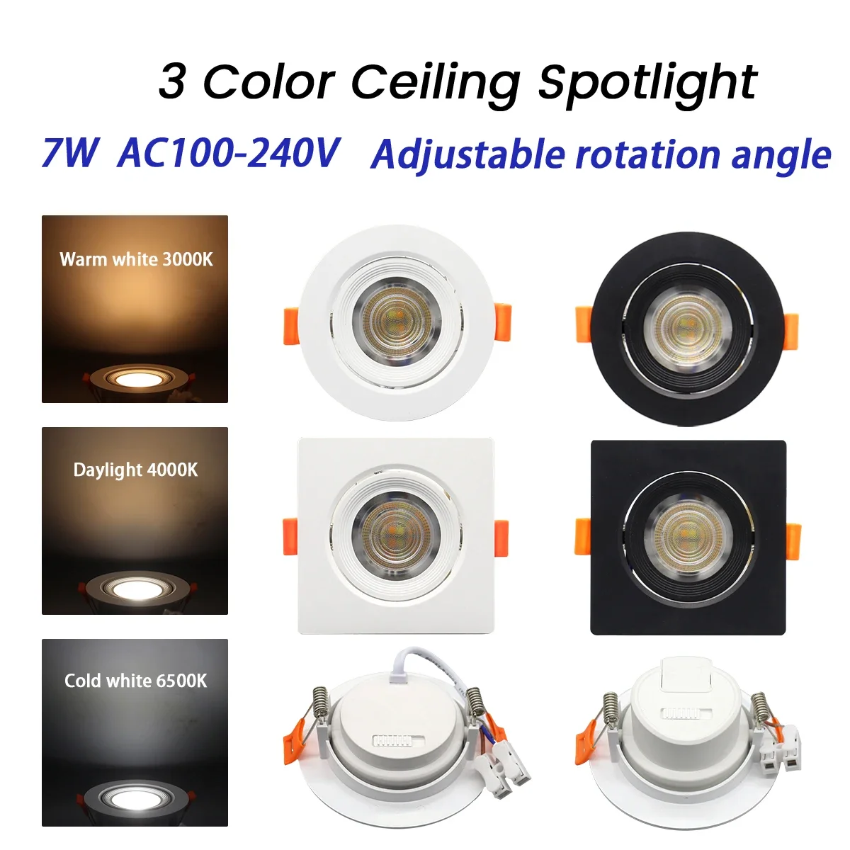 6pcs Dial switch CCT embedded 3000K 4000K 6500K LED ceiling spotlight AC 220V 110V Adjustable angle Downlight for home decor Gmk
6pcs Dial switch CCT embedded 3000K 4000K 6500K LED ceiling spotlight AC 220V 110V Adjustable angle Downlight for home decor Gmk