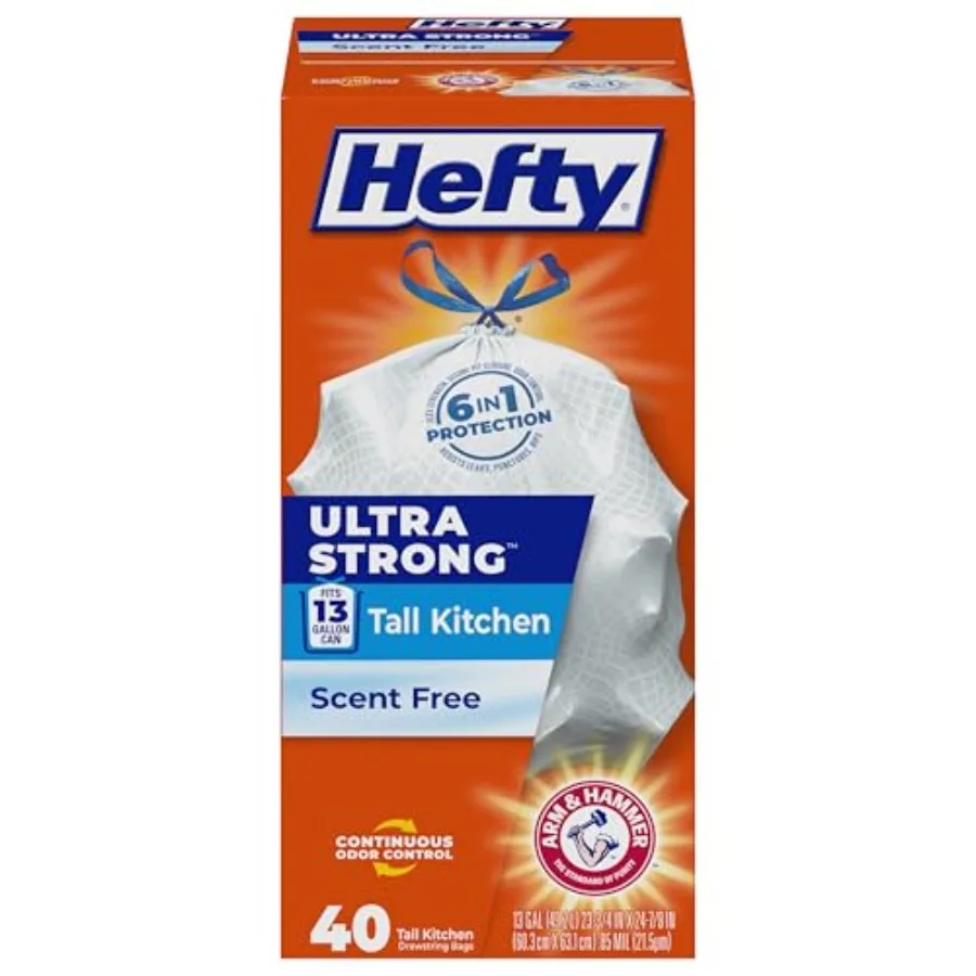Ultra Strong 13 Gallon Tras Bags, Tall Kitcen Tras Bags 13 Gallon Size, Drawst Closure, Continuous Odor Control, Wite, Unscente
Ultra Strong 13 Gallon Tras Bags, Tall Kitcen Tras Bags 13 Gallon Size, Drawst Closure, Continuous Odor Control, Wite, Unscente
