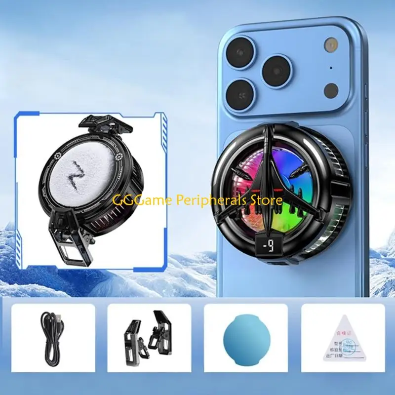 U55B Phone Cooling Fan with Front Display, Color Light Detail, and Grip Clip for Streaming and Daily Use Time
U55B Phone Cooling Fan with Front Display, Color Light Detail, and Grip Clip for Streaming and Daily Use Time
