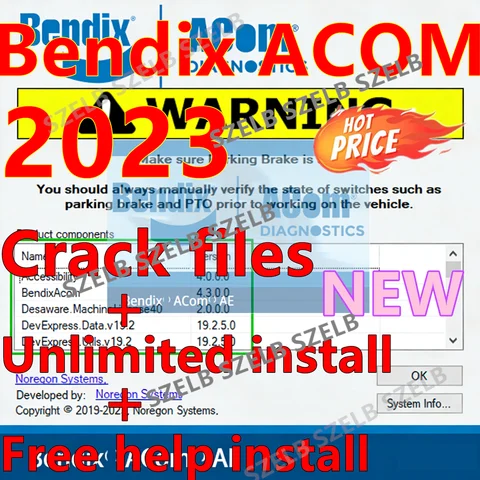 Logiciel de diagnostic ABS Bendix ACom Pro 2023 V1 le plus récent + Clé de déverrouillage gratuite + Aide à l'installation gratuite du logiciel Bendix ACom Pro 2023