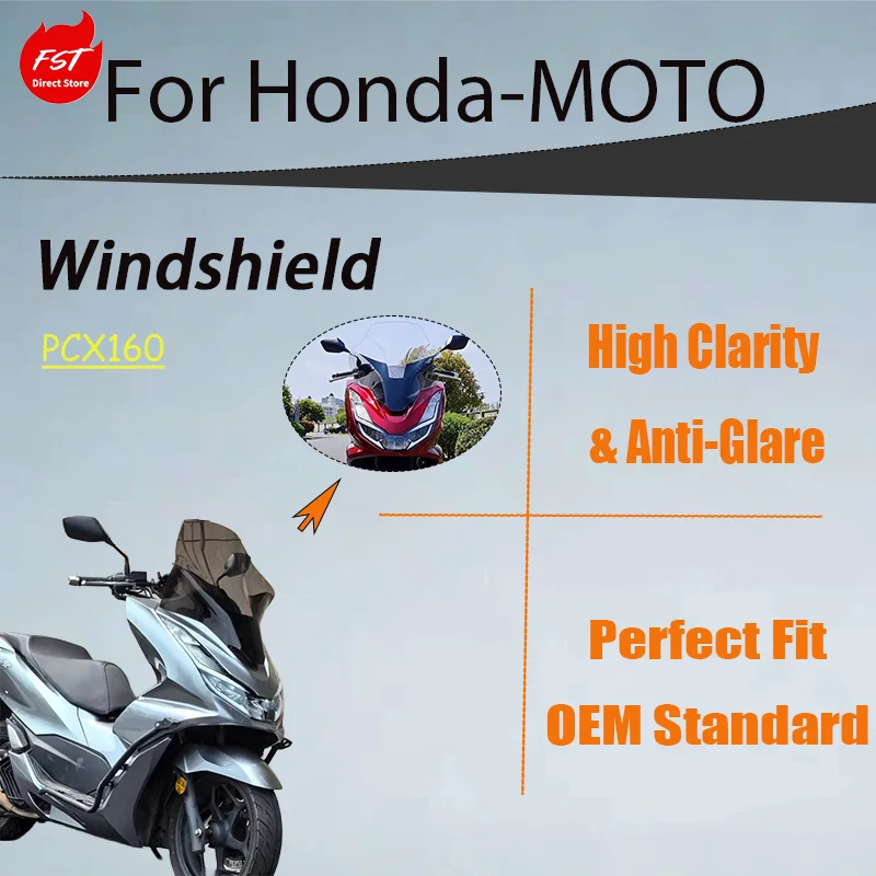 Motorcycle Modified Tall Windshield for Honda PCX160, Heightened Front Wind Deflector Accessory
Motorcycle Modified Tall Windshield for Honda PCX160, Heightened Front Wind Deflector Accessory