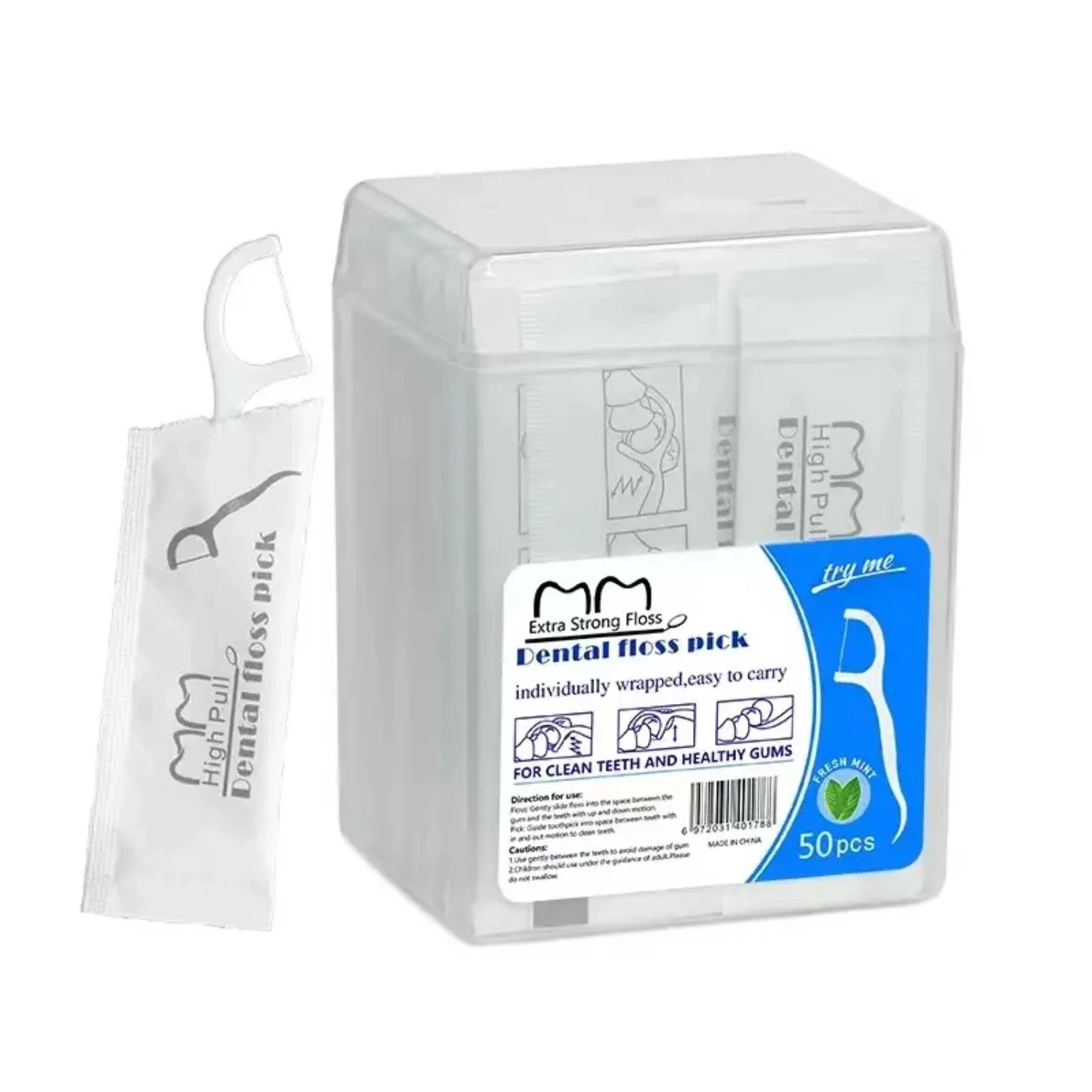 Convenient Disposable Dental Floss Sticks - Refreshing Mint Flavor - Pack of 50 Hygienic Toothpicks Floss - Essential Oral Care
Convenient Disposable Dental Floss Sticks - Refreshing Mint Flavor - Pack of 50 Hygienic Toothpicks Floss - Essential Oral Care