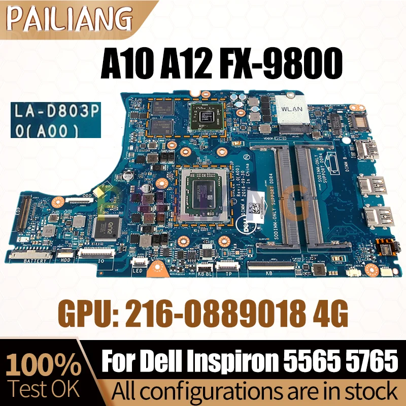 For Dell Inspiron 5565 5765 Notebook Mainboard LA-D803P CPU A10 A10 FX UMA/DIS 0R1WJH 0N7GMF Laptop Motherboard Full Tested
For Dell Inspiron 5565 5765 Notebook Mainboard LA-D803P CPU A10 A10 FX UMA/DIS 0R1WJH 0N7GMF Laptop Motherboard Full Tested