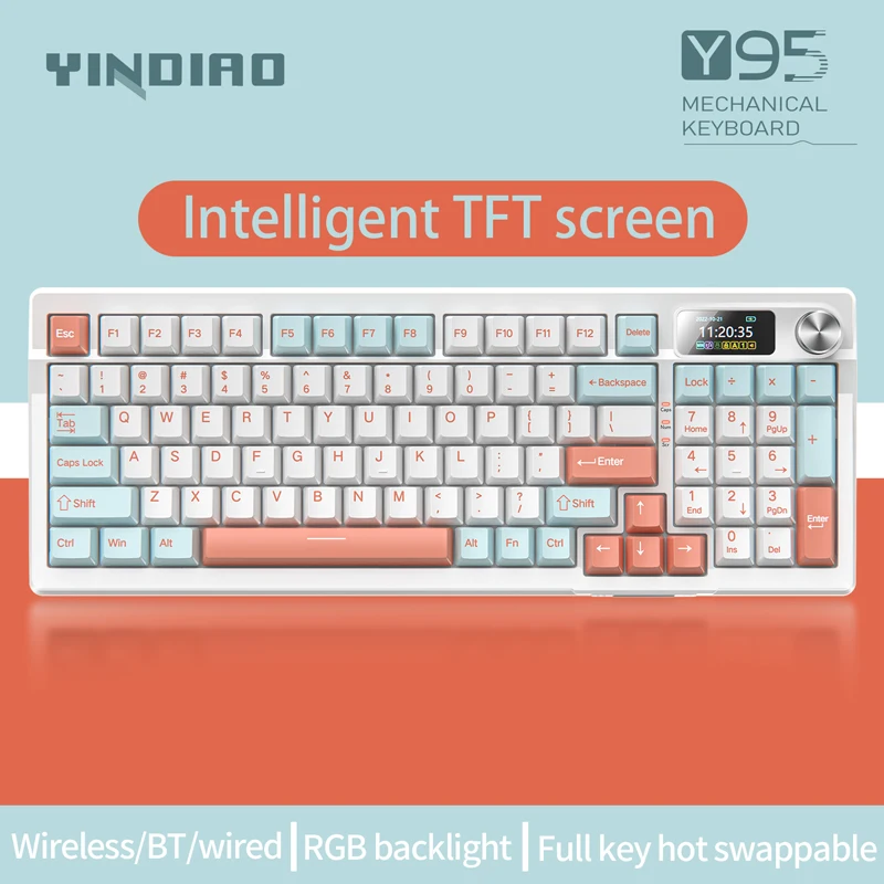 Gaming Mechanical Keyboard Tri Mode Custom Multi-Knob Screen RGB Esports Wireless Keyboard with TFT Smart Display
Gaming Mechanical Keyboard Tri Mode Custom Multi-Knob Screen RGB Esports Wireless Keyboard with TFT Smart Display
