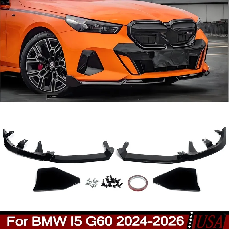 Front Bumper Lip For BMW G60 530i 540i I5 530i 540i XDrive 2024-2025 Front Bumper Lip Spoiler Splitter Gloss Black trim refit
Front Bumper Lip For BMW G60 530i 540i I5 530i 540i XDrive 2024-2025 Front Bumper Lip Spoiler Splitter Gloss Black trim refit