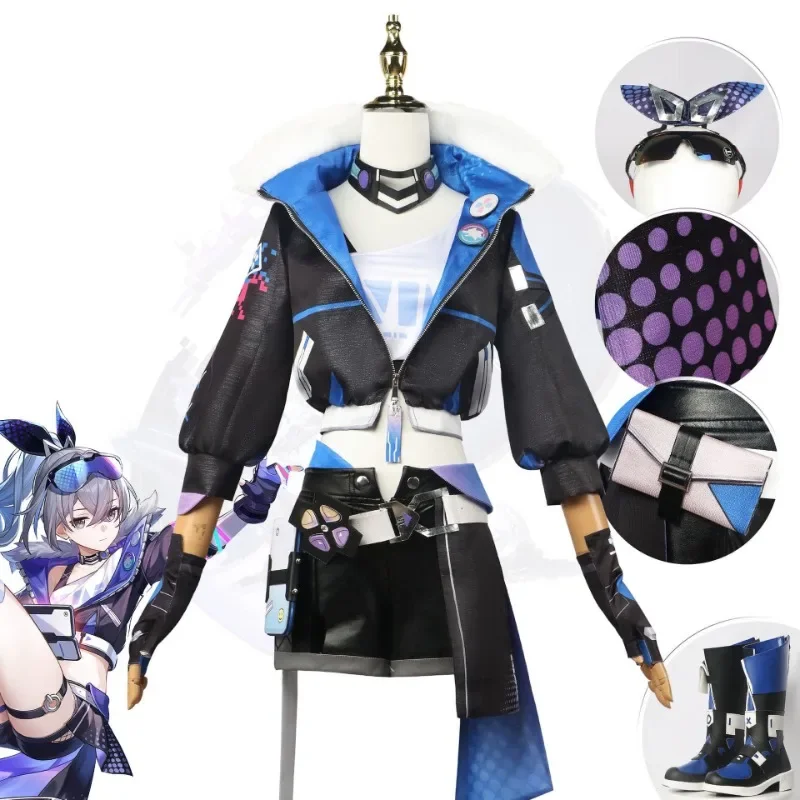 Silver Wolf Full Set Cosplay Costume Game Honkai Start Rail Silver Wolf Cosplay Costumes Wig Outfit Uniform With Accessories
Silver Wolf Full Set Cosplay Costume Game Honkai Start Rail Silver Wolf Cosplay Costumes Wig Outfit Uniform With Accessories