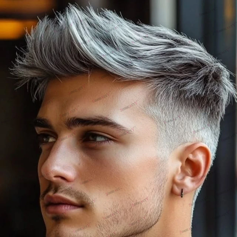 Undetected Single Knot Swiss Lace Human Hair Toupee for Men Full Lace Base Ombre Platinum Blonde Fashion Men's Hairstyle Wigs
Undetected Single Knot Swiss Lace Human Hair Toupee for Men Full Lace Base Ombre Platinum Blonde Fashion Men's Hairstyle Wigs