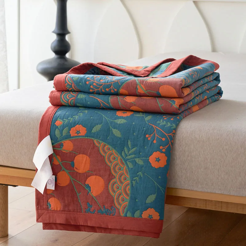 Bohemian Pure Cotton Towel Quilt Plants Flowers Printed Breathable Blanket for Summer Luxury 150X200cm Skin-Friendly Comforter
Bohemian Pure Cotton Towel Quilt Plants Flowers Printed Breathable Blanket for Summer Luxury 150X200cm Skin-Friendly Comforter