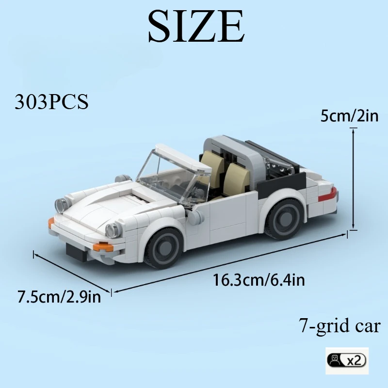 303PCS Retro Speedster Building Kit - MOC-Compatible Convertible Model for Adults, Classic Car Gift with Guide
303PCS Retro Speedster Building Kit - MOC-Compatible Convertible Model for Adults, Classic Car Gift with Guide