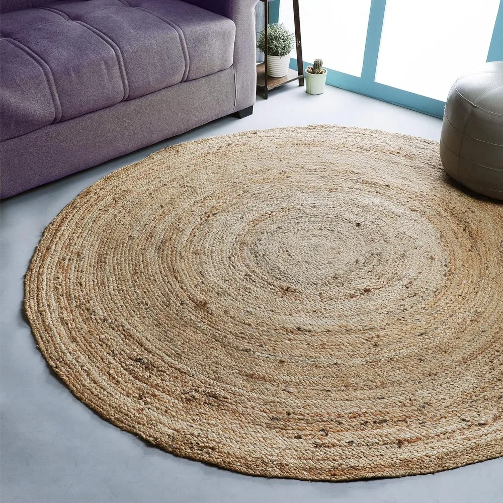 Natural Jute Braided Round Rug, 4 Feet Diameter - Reversible Bohemian Style for Kitchen and Living Room
Natural Jute Braided Round Rug, 4 Feet Diameter - Reversible Bohemian Style for Kitchen and Living Room