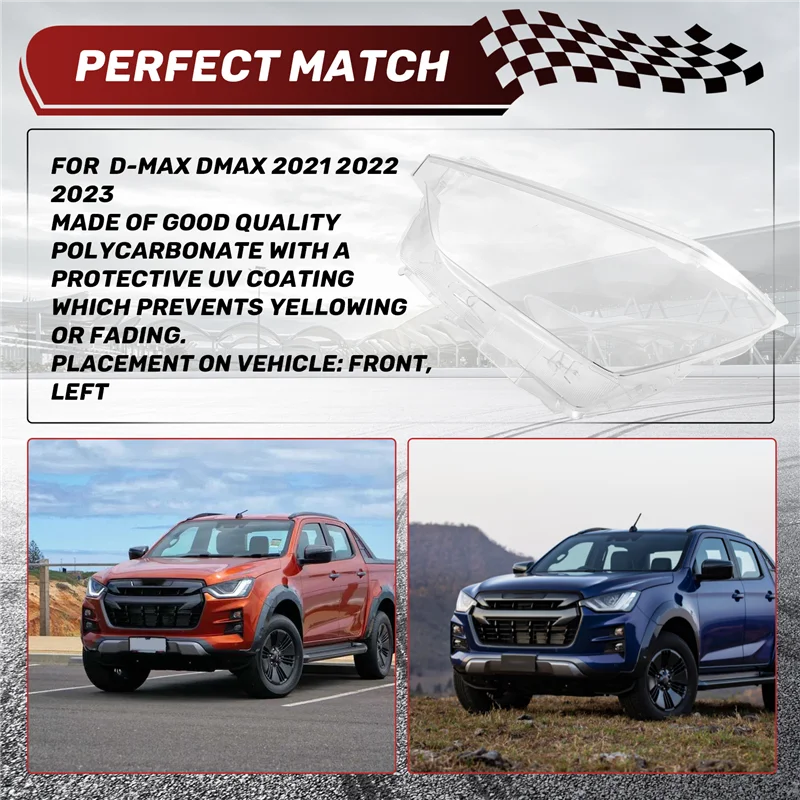 Лидер продаж, крышка фары для Isuzu D-Max 2021-2023, абажур, линза для фар для D-Max, прозрачная крышка объектива, левая
Лидер продаж, крышка фары для Isuzu D-Max 2021-2023, абажур, линза для фар для D-Max, прозрачная крышка объектива, левая