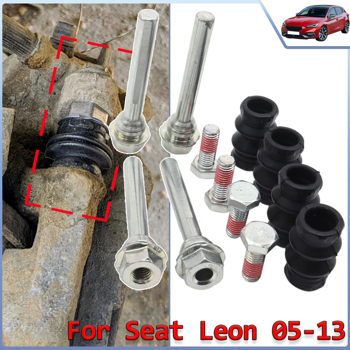 Rear Lower Left Right Upper Caliper Cylinder Slider Guide Pin For Disc Housing Bolts Bushing Boot Seal Kit For Seat LEON 05-13
Rear Lower Left Right Upper Caliper Cylinder Slider Guide Pin For Disc Housing Bolts Bushing Boot Seal Kit For Seat LEON 05-13