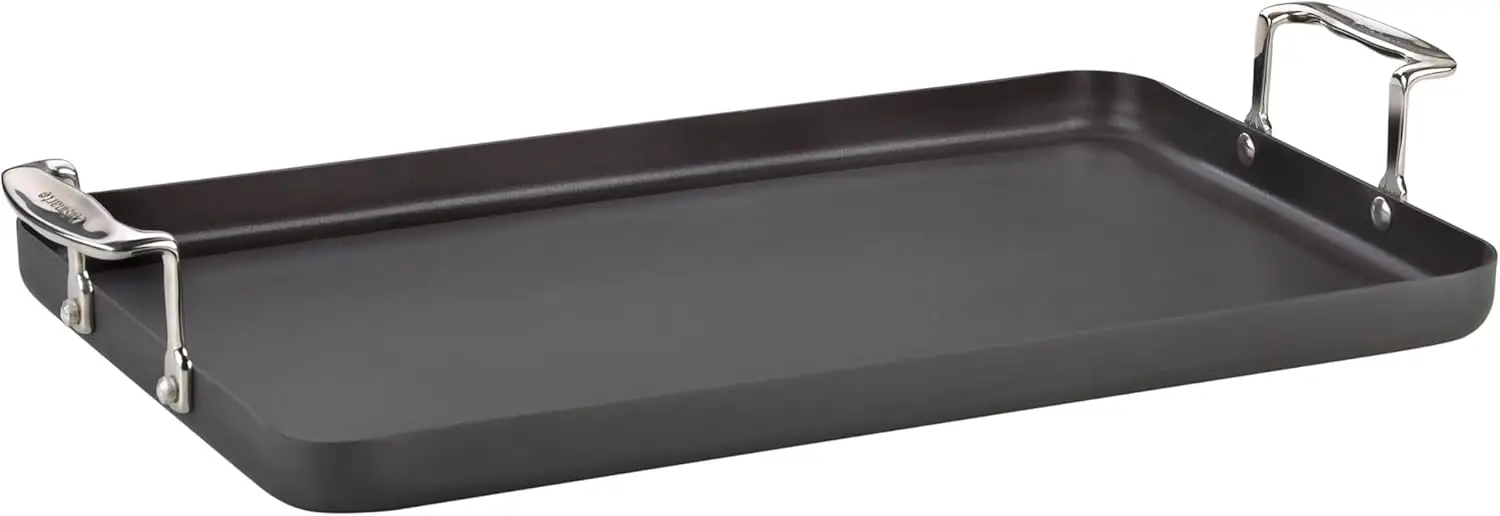 Nonstick Hard Anodized Double Burner Griddle 13x20 Inch Even Heat Distribution PFAS-Free
Nonstick Hard Anodized Double Burner Griddle 13x20 Inch Even Heat Distribution PFAS-Free