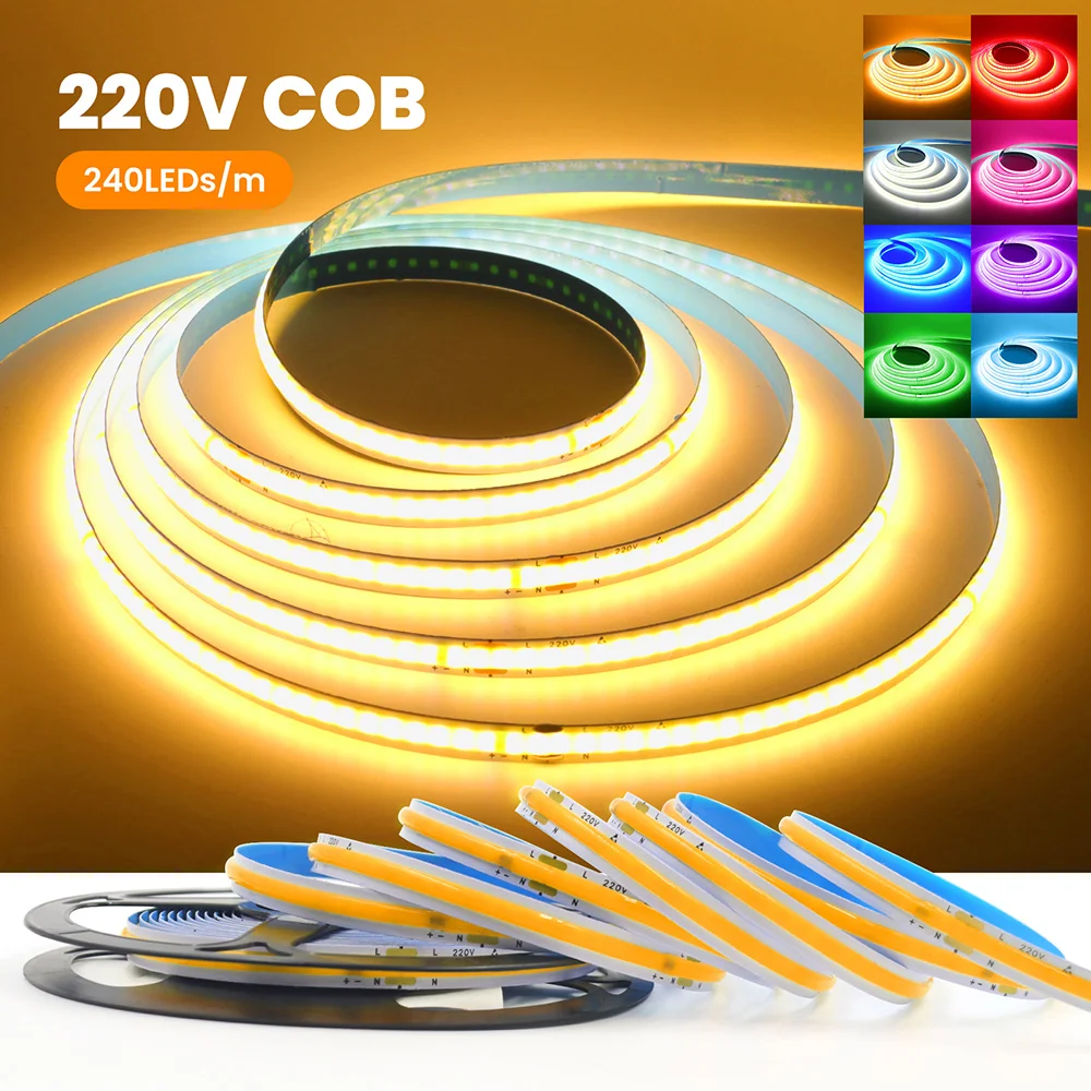 Led Strip 220v COB LED Strip Light 5m 10m 20m 50m 220V Tape Lamp Flex 3000K 4000K 6000K 240LED/m High Brightness Linear Lighting
Led Strip 220v COB LED Strip Light 5m 10m 20m 50m 220V Tape Lamp Flex 3000K 4000K 6000K 240LED/m High Brightness Linear Lighting