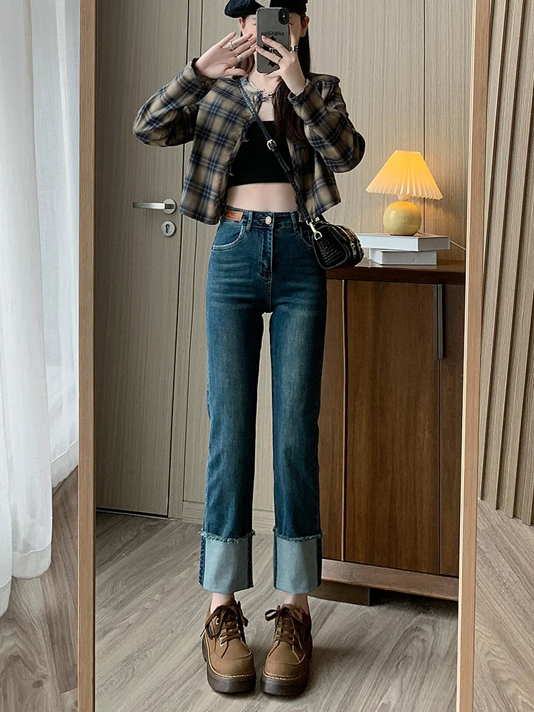 Женские джинсы с высокой талией, прямые, облегающие, весна-лето, новинка, из хлопковой эластичной ткани, с защитой от сминания
Женские джинсы с высокой талией, прямые, облегающие, весна-лето, новинка, из хлопковой эластичной ткани, с защитой от сминания