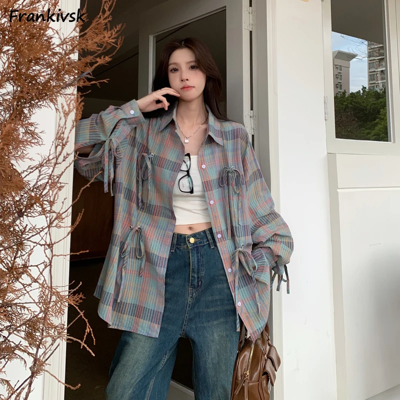 Jackets Women Baggy Casual All-match Plaid Spring Long Sleeve Vintage American Style Streetwear Comfortable Fashion Chic Daily
Jackets Women Baggy Casual All-match Plaid Spring Long Sleeve Vintage American Style Streetwear Comfortable Fashion Chic Daily
