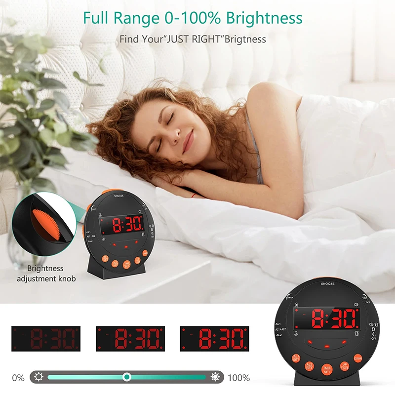Loud Alarm Clock With Bed Shaker Vibrating Alarm Clock With Flash Light Brightness Adjustable Snooze Dual Alarm Setting USB
Loud Alarm Clock With Bed Shaker Vibrating Alarm Clock With Flash Light Brightness Adjustable Snooze Dual Alarm Setting USB