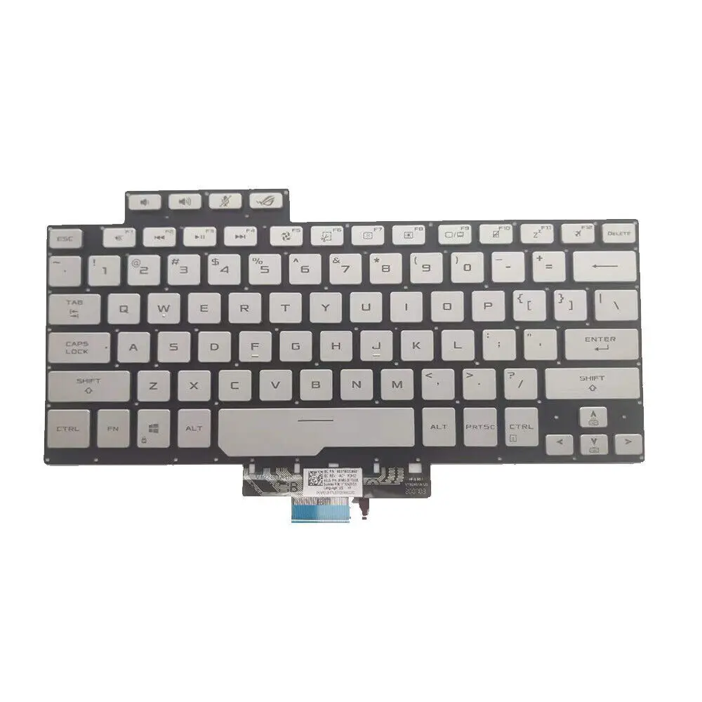 New For ASUS ROG Zephyrus G14 GA401 GA401U GA401Q US Keyboard Backlit Silver