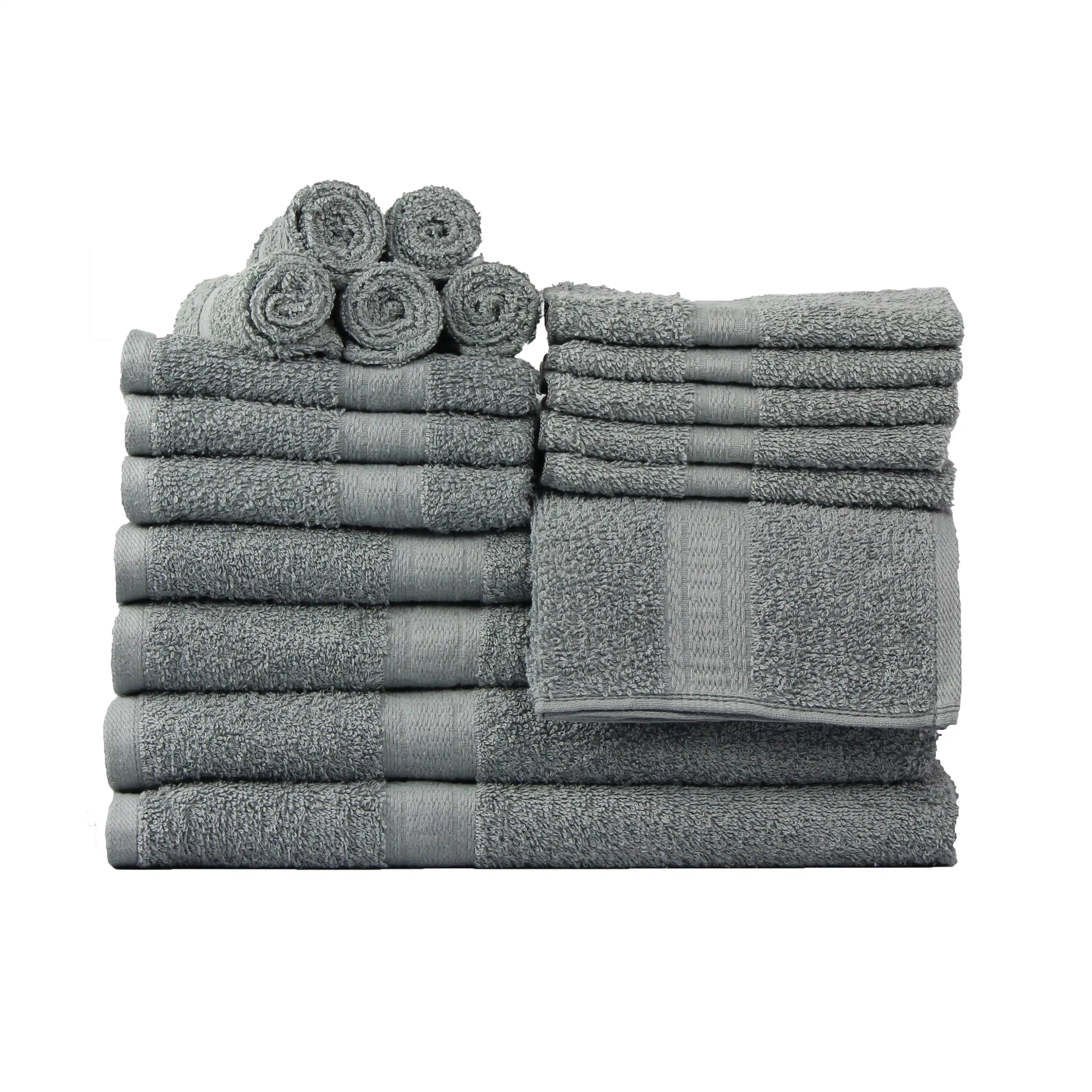 18 Piece 100% Cotton Towel Set, 4 Bath, 4 Hand and 10 Washcloths, Super Soft and Highly Absorbent Basic Solid Towel Set for B
18 Piece 100% Cotton Towel Set, 4 Bath, 4 Hand and 10 Washcloths, Super Soft and Highly Absorbent Basic Solid Towel Set for B