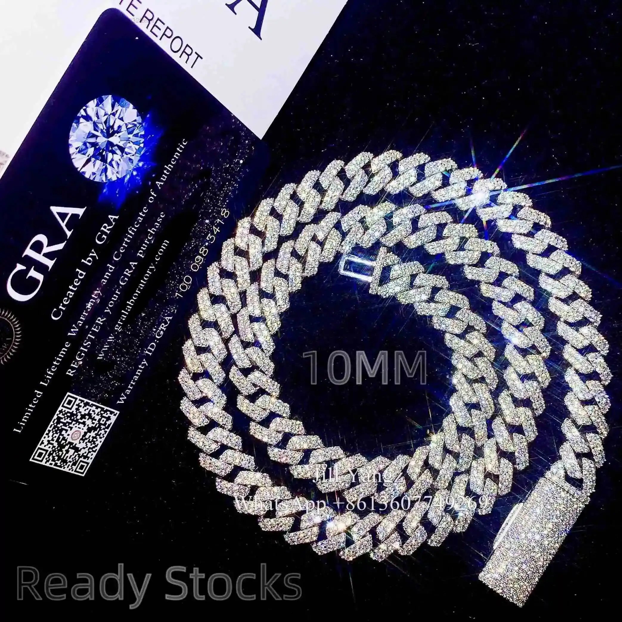 PROMOTION Fine 10mm Cuban Link Chain Bust Down Cuban Link VVS Moissanite 925 Hip Hop Iced Out 18k Gold Plated Necklace
PROMOTION Fine 10mm Cuban Link Chain Bust Down Cuban Link VVS Moissanite 925 Hip Hop Iced Out 18k Gold Plated Necklace