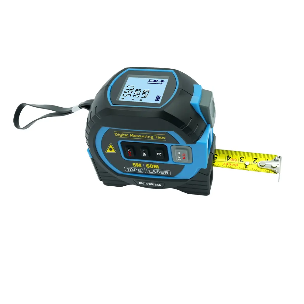 Laser Tape Measure Meter Building Measurement Device 3in1 Laser Rangefinder 5M Tape Laser Measure with LCD Digital display