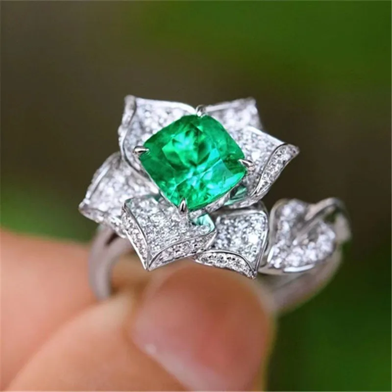 New Arrival Emerald Tourmaline Flower Shape Temperament Open Female Ring Jewelry
New Arrival Emerald Tourmaline Flower Shape Temperament Open Female Ring Jewelry