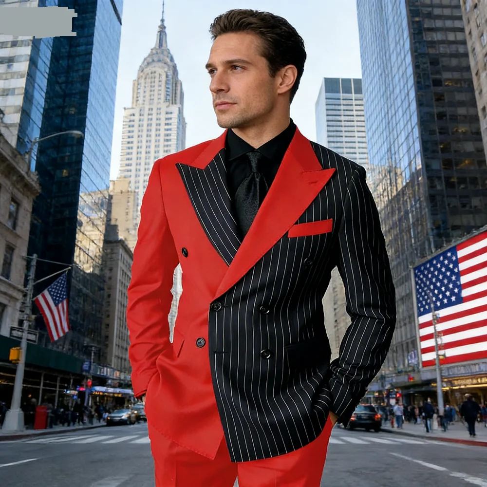 Estilo Men's Slim Fit 2-Piece Tuxedo Set Wedding Groomsmen Smoking Suit with Peak Lapel Double Breasted Blazer And Pants for Dan
Estilo Men's Slim Fit 2-Piece Tuxedo Set Wedding Groomsmen Smoking Suit with Peak Lapel Double Breasted Blazer And Pants for Dan