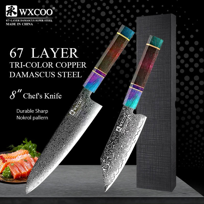 WXCOO 5" Utility Knife Professional Damascus Steel Chef Knife Japanese Kitchen Knife Cooking Tool Cut Fruit Slicing Meat Cleaver
WXCOO 5" Utility Knife Professional Damascus Steel Chef Knife Japanese Kitchen Knife Cooking Tool Cut Fruit Slicing Meat Cleaver