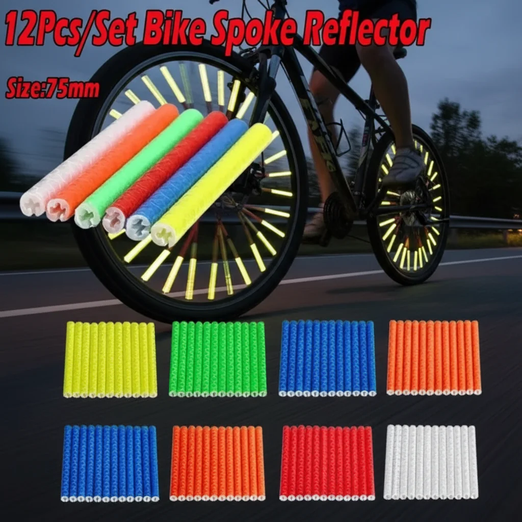 Bike Spoke Reflector Clips 12-Piece Set Tube Warning Strips Bicycle Accessories for Motorcycle Wheel Rims
Bike Spoke Reflector Clips 12-Piece Set Tube Warning Strips Bicycle Accessories for Motorcycle Wheel Rims