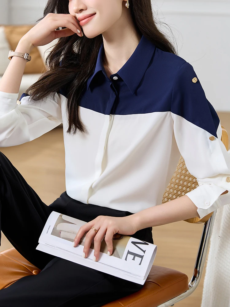 QOERLIN Patchwork Chiffon Shirts Office Ladies Elegant Long Sleeve Blouse Women Turn-Down Collar Hiden Single-Breasted Tops 2023
QOERLIN Patchwork Chiffon Shirts Office Ladies Elegant Long Sleeve Blouse Women Turn-Down Collar Hiden Single-Breasted Tops 2023