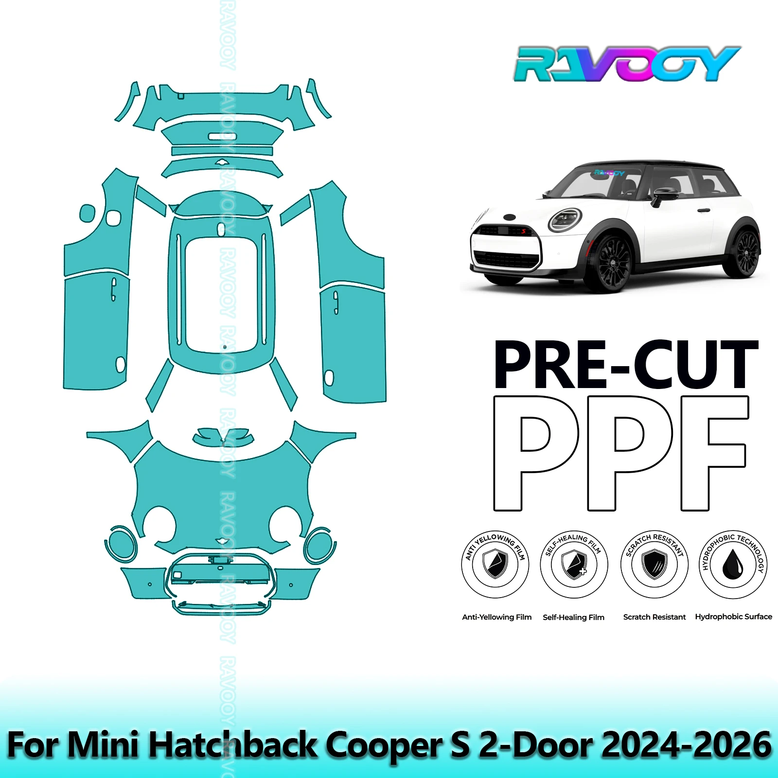 Car Precut Paint Protection Film Full Vehicle Anti-scratch Exterior TPU PPF For Mini Hatchback Cooper S 2-Door 2024-2026
Car Precut Paint Protection Film Full Vehicle Anti-scratch Exterior TPU PPF For Mini Hatchback Cooper S 2-Door 2024-2026